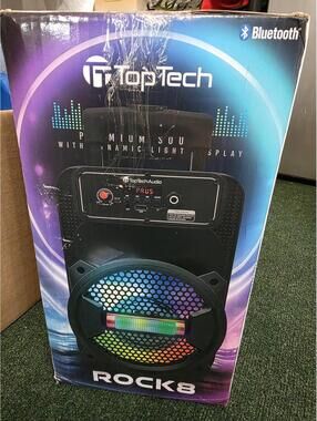 TopTech Rock8 Bluetooth Portable Speaker with Dynamic Light Display